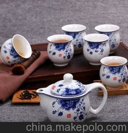 陶瓷茶具批发 7头防烫茶具套装 特价功夫茶具批发 厂家直销双层杯